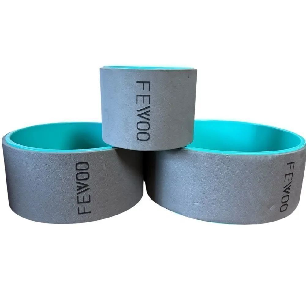 FEWOO Set of 3 Yoga Wheel in Gray and Teal